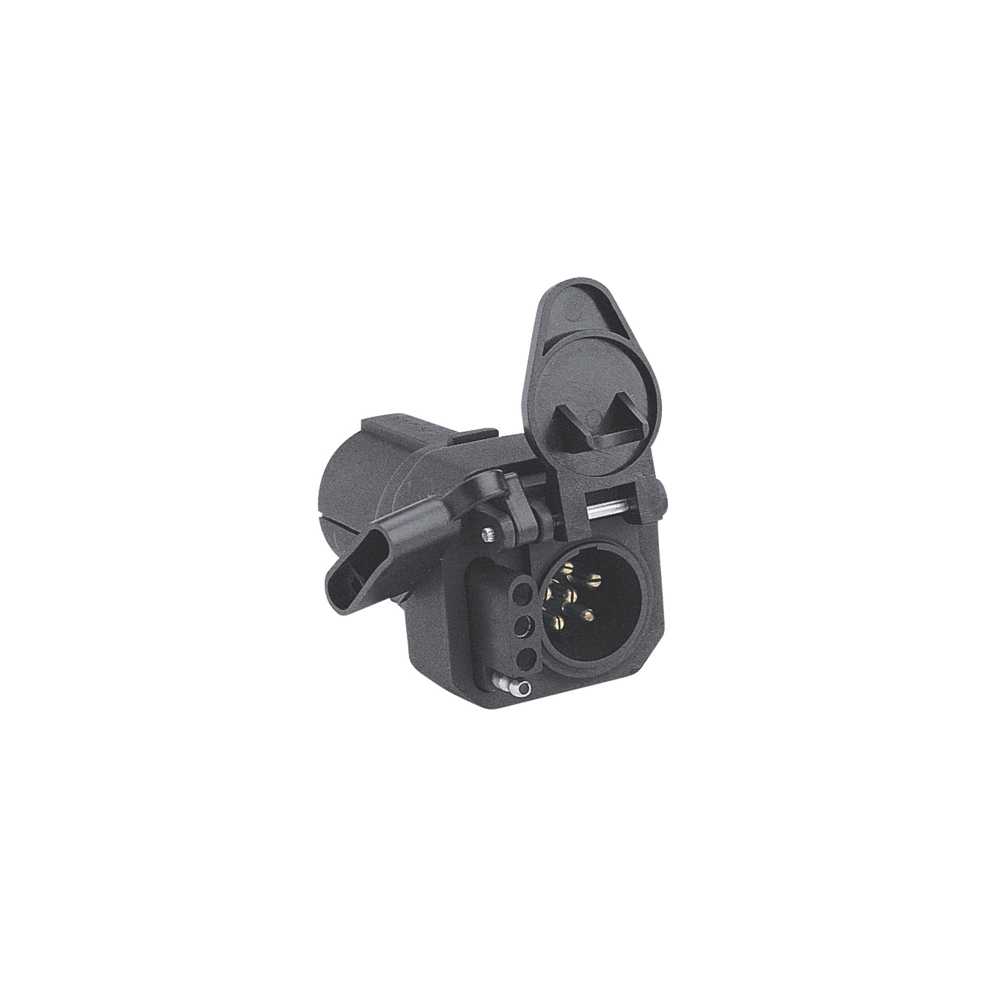 Hopkins Towing Solutions Multi-Tow Trailer Light Wiring Adapter, 7 Blade to 6 Round and 4 Flat (Center Pin Auxiliary), Model# 47565